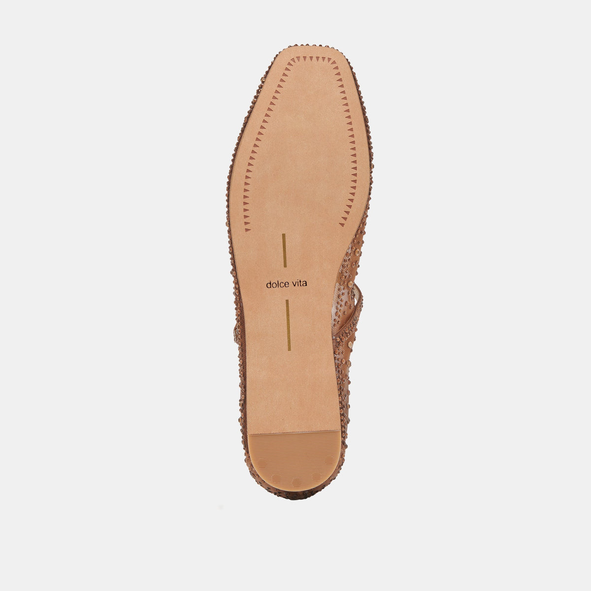 REYES CRYSTAL BALLET FLATS MID BROWN MESH | Dolce Vita