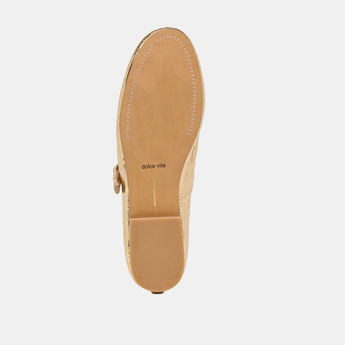 Relan Gold Distressed Leather Ballet Flats | Dolce Vita