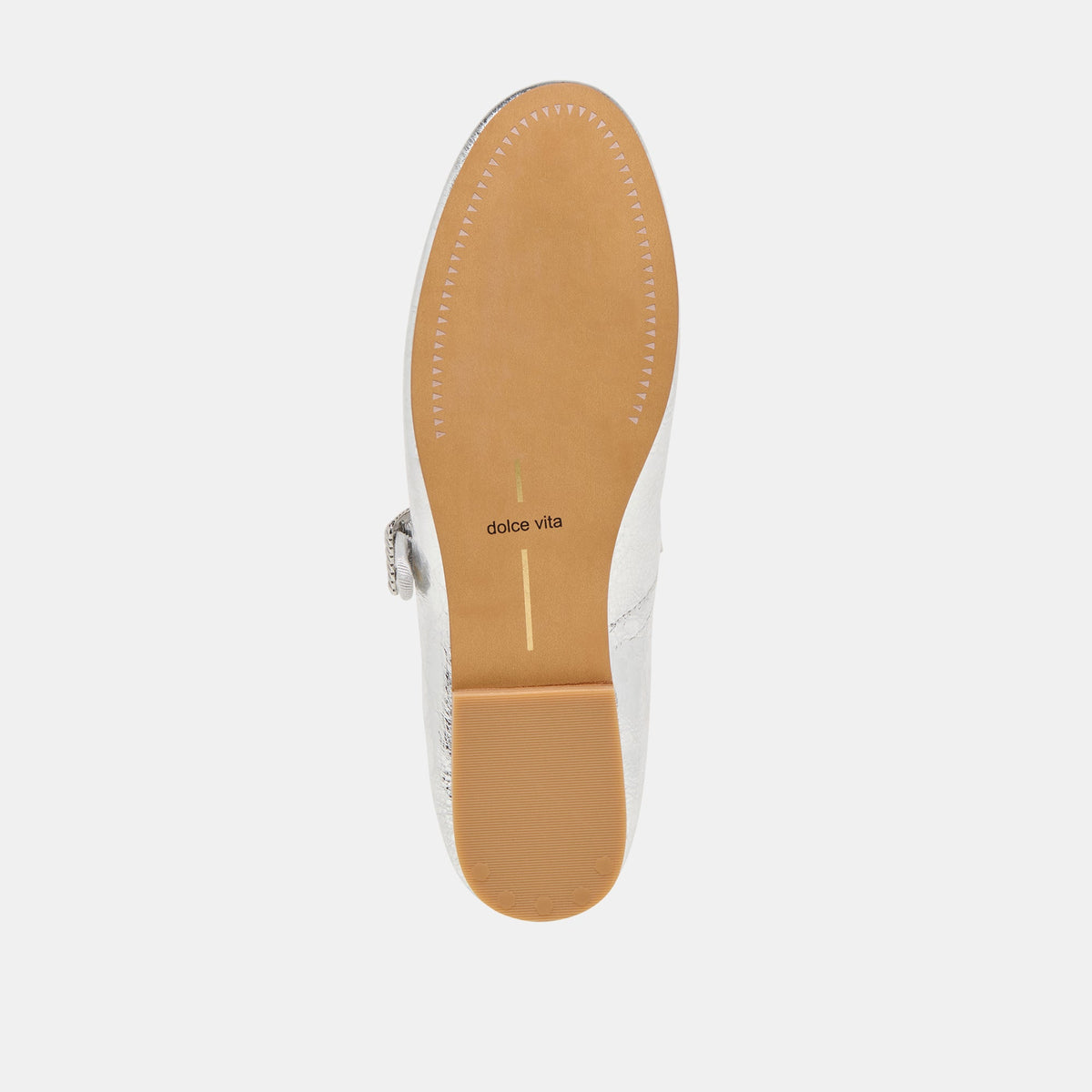 Relan Silver Distressed Leather Ballet Flats | Dolce Vita