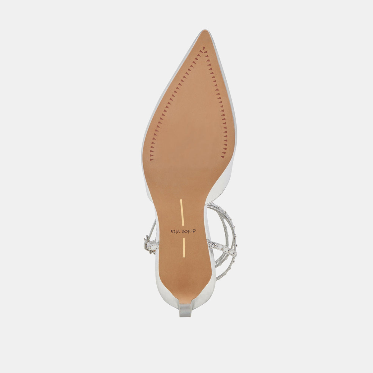 LOKLYN STUD HEELS SILVER CRINKLE PATENT | Dolce Vita