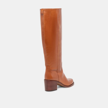 Lucyle Tan Leather Wide Calf Boots | Dolce Vita
