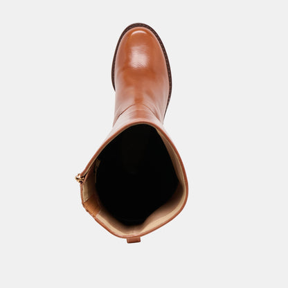 Lucyle Tan Leather Wide Calf Boots | Dolce Vita