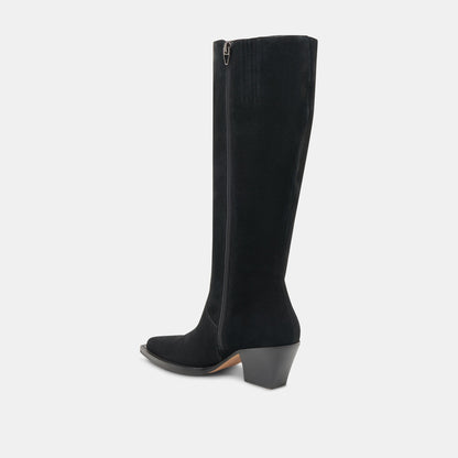 Raj Extra Wide Calf Onyx Suede Boots | Dolce Vita