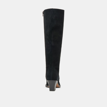 Raj Extra Wide Calf Onyx Suede Boots | Dolce Vita