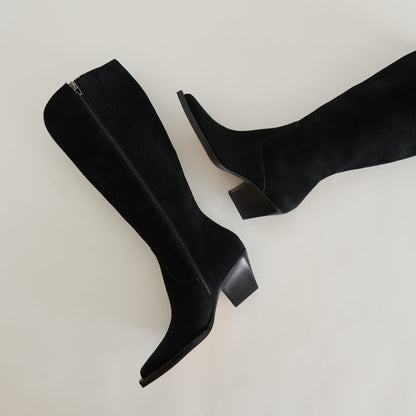 Raj Extra Wide Calf Onyx Suede Boots | Dolce Vita