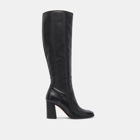 FYNN Wide Calf Boots Onyx Leather | Dolce Vita