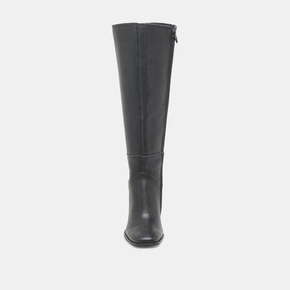 FYNN Wide Calf Boots Onyx Leather | Dolce Vita