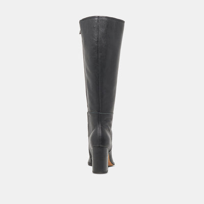 FYNN Wide Calf Boots Onyx Leather | Dolce Vita