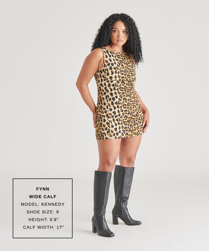 FYNN Wide Calf Boots Onyx Leather | Dolce Vita