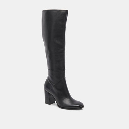 FYNN Wide Calf Boots Onyx Leather | Dolce Vita