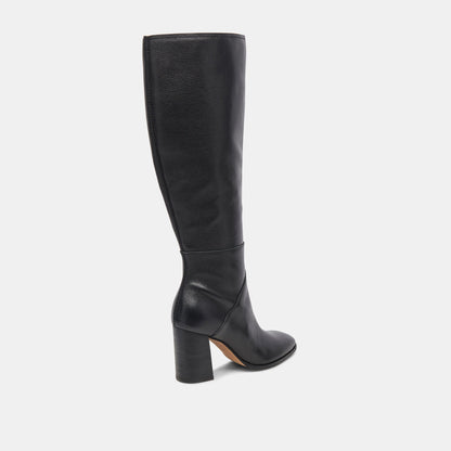 FYNN Wide Calf Boots Onyx Leather | Dolce Vita