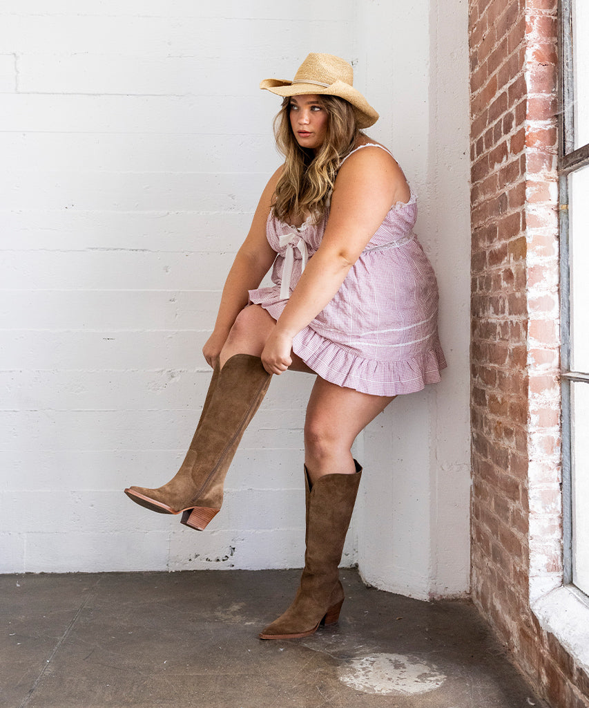 Raj Extra Wide Calf Brown Suede Boots | Dolce Vita
