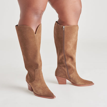 Raj Extra Wide Calf Brown Suede Boots | Dolce Vita