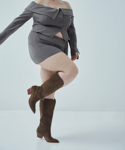 Raj Extra Wide Calf Brown Suede Boots | Dolce Vita