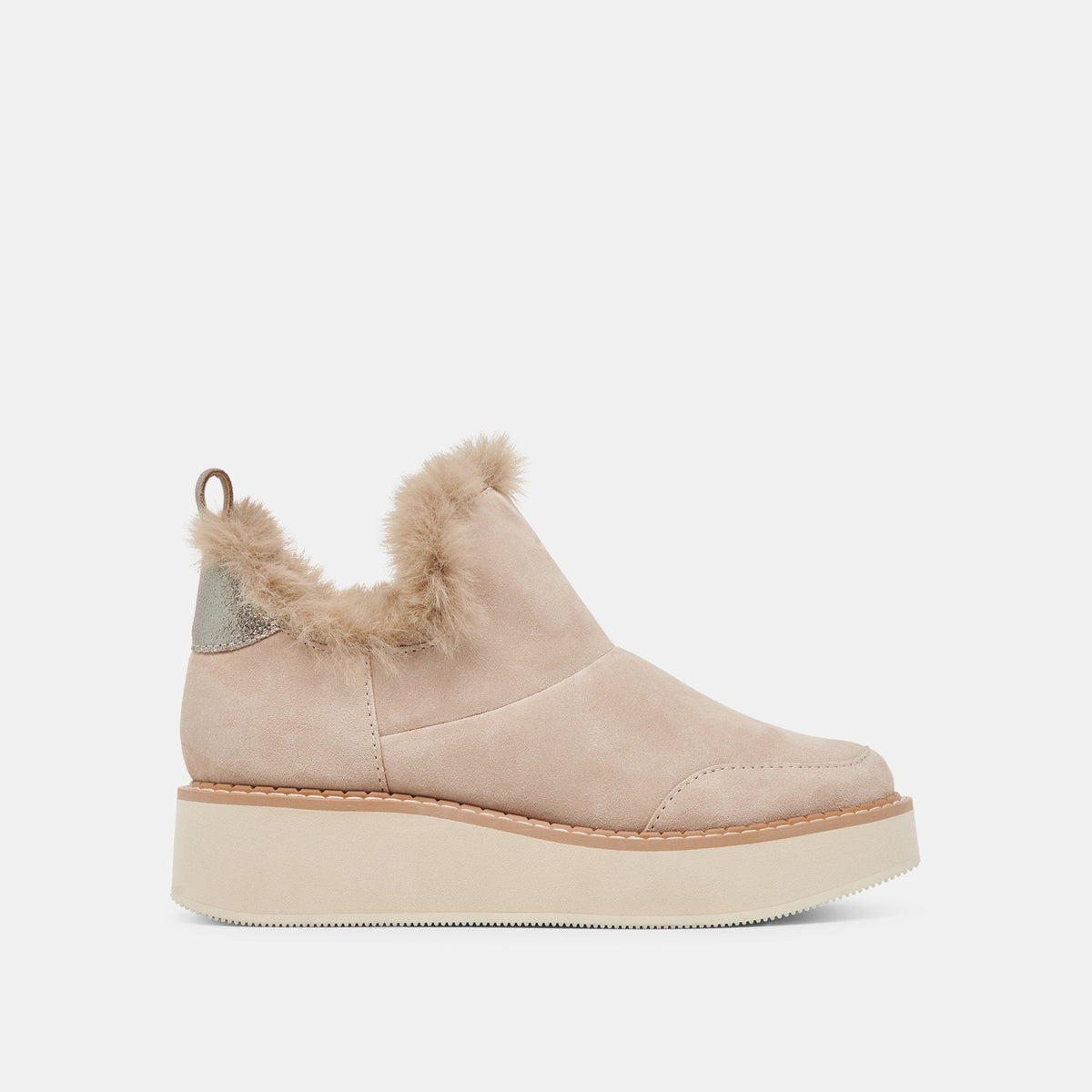 ARDY PLUSH H2O BOOTIES TAUPE SUEDE | Dolce Vita
