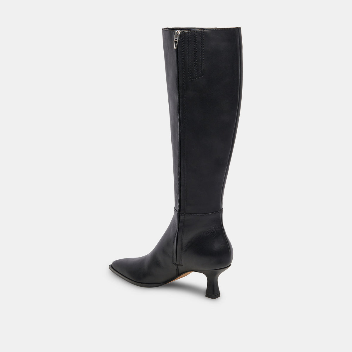 Auggie Black Leather Narrow Calf Boots | Dolce Vita