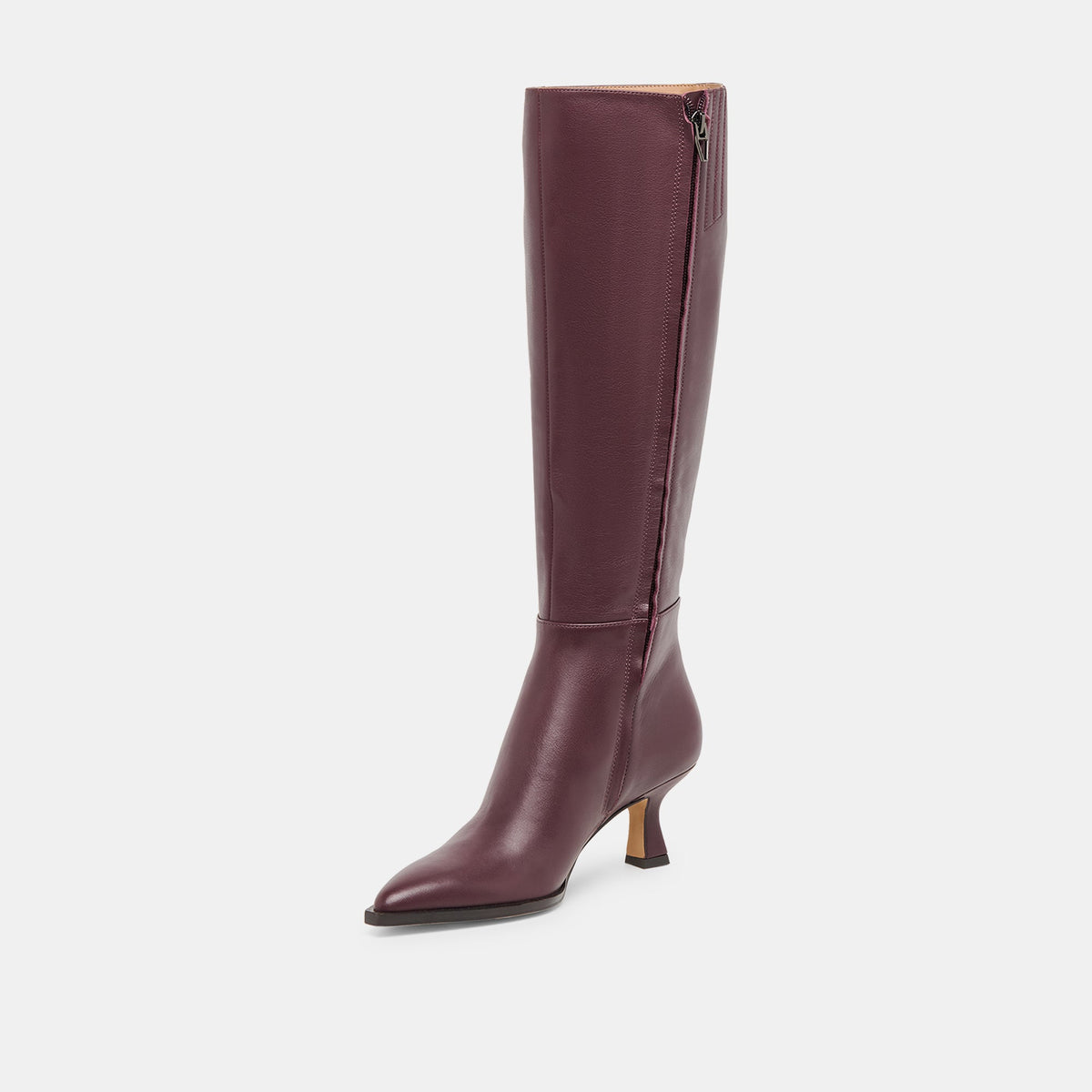 Auggie Wine Leather Wide Calf Boots | Dolce Vita