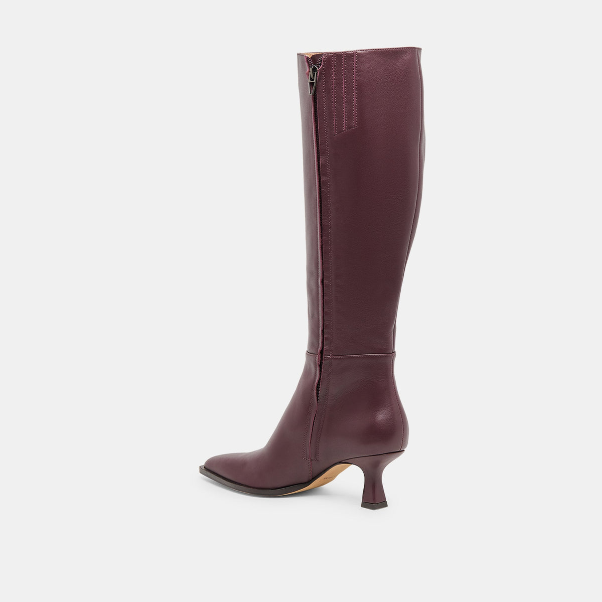 Auggie Wine Leather Wide Calf Boots | Dolce Vita