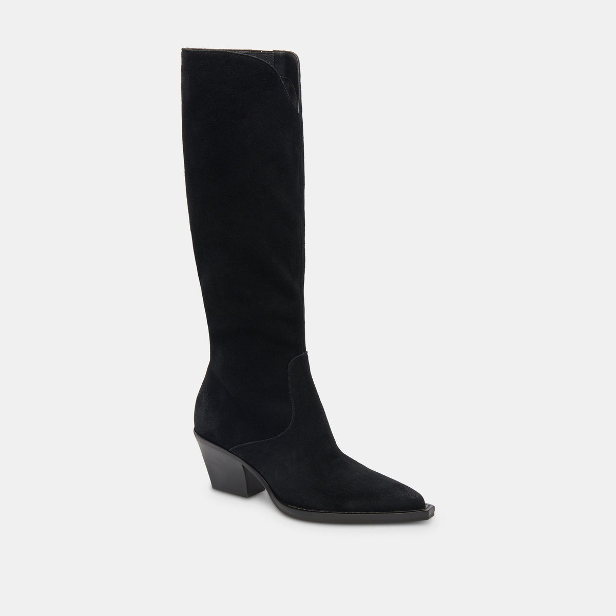 RAJ Wide Calf Boots Onyx Suede | Dolce Vita