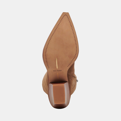 RAJ Wide Calf Boots Brown Suede | Dolce Vita