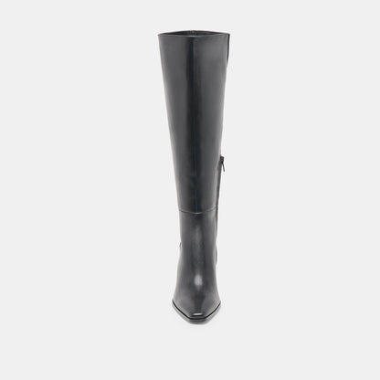 Emmi Black Leather Extra Wide Calf Boots | Dolce Vita