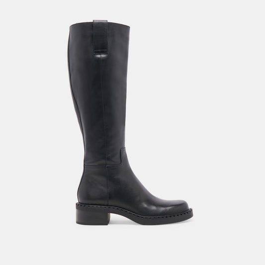 Glory H2O Waterproof Black Leather Extra Wide Calf Boots | Dolce Vita