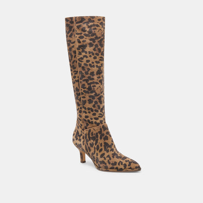 Aldy Brown Leopard Printed Suede Boots | Dolce Vita