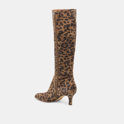 Aldy Brown Leopard Printed Suede Boots | Dolce Vita