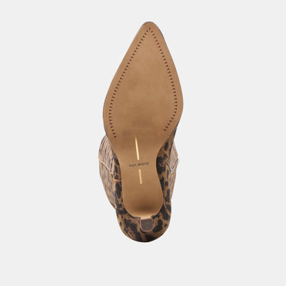 Aldy Brown Leopard Printed Suede Boots | Dolce Vita