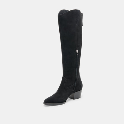 Virona H2O Waterproof Onyx Suede Wide Calf Boots | Dolce Vita