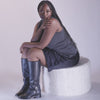 Kilian H2O Waterproof Black Leather Wide Calf Boots | Dolce Vita