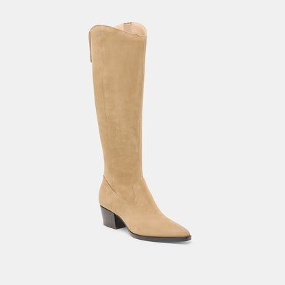 Virona H2O Waterproof Dk Taupe Suede Wide Calf Boots | Dolce Vita