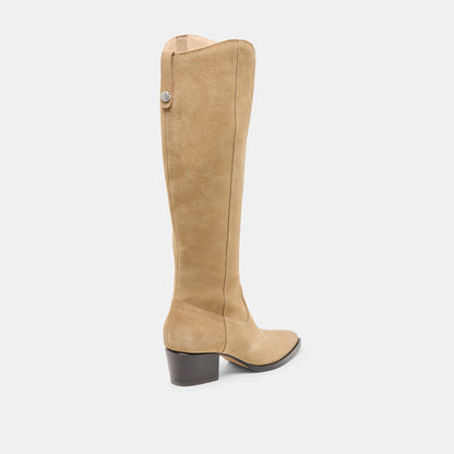 Virona H2O Waterproof Dk Taupe Suede Wide Calf Boots | Dolce Vita