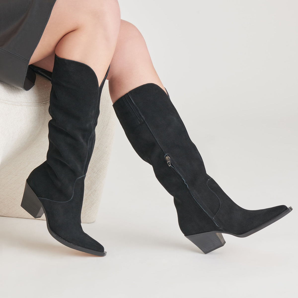 Raj Boots in Onyx Suede | Dolce Vita