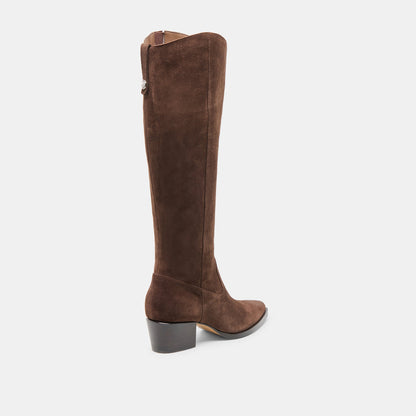 Virona H2O Waterproof Dk Brown Suede Extra Wide Calf Boots | Dolce Vita