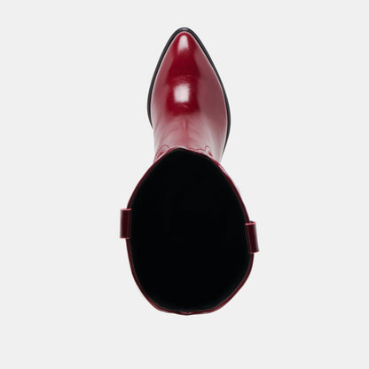Mirla Oxblood Leather Wide Calf Boots | Dolce Vita