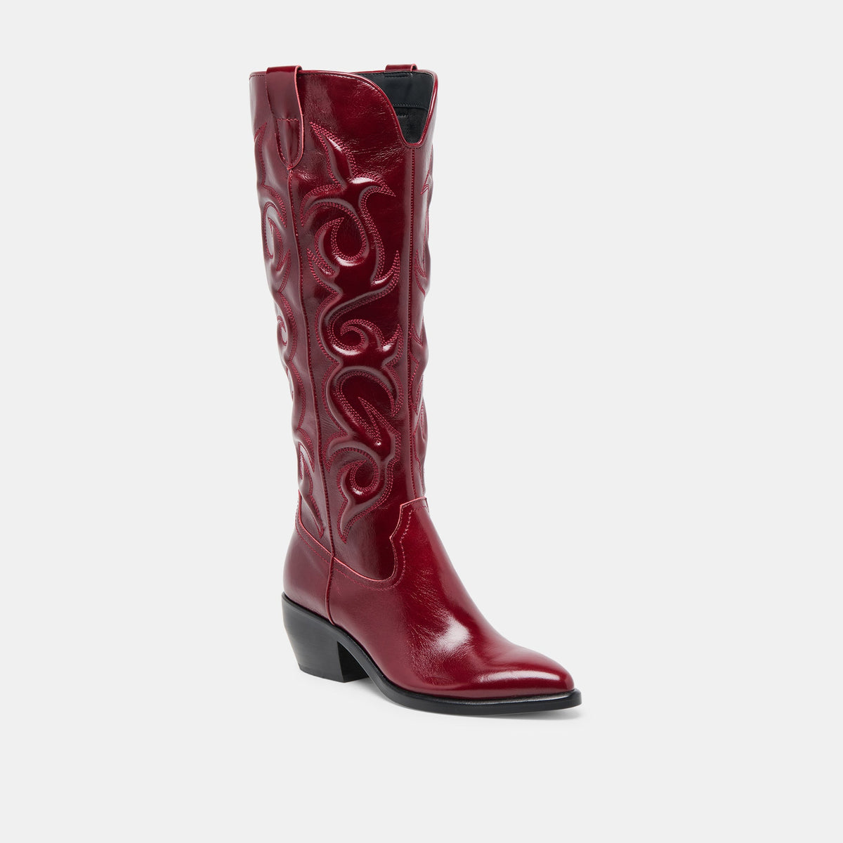 Mirla Oxblood Leather Wide Calf Boots | Dolce Vita