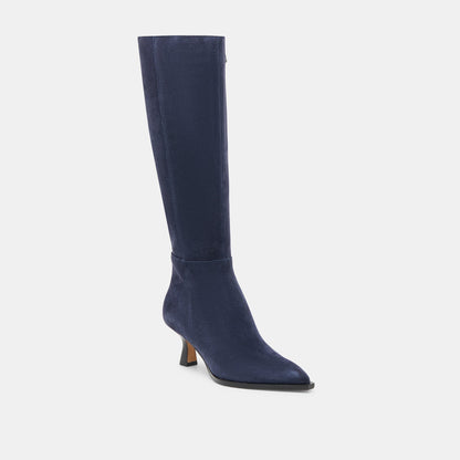 Auggie Navy Suede Wide Calf Boots | Dolce Vita