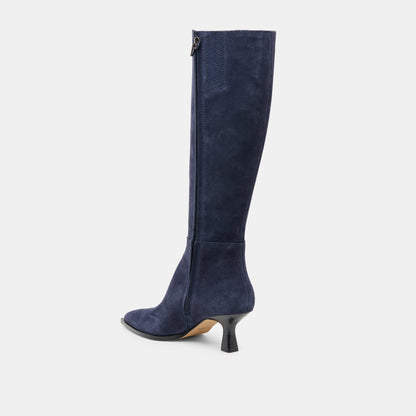 Auggie Navy Suede Wide Calf Boots | Dolce Vita