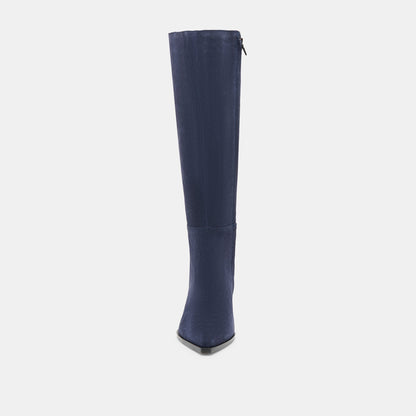 Auggie Navy Suede Wide Calf Boots | Dolce Vita