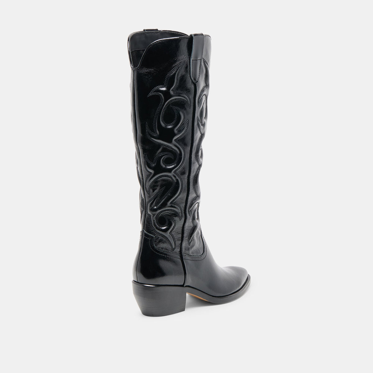 Mirla Black Leather Wide Calf Boots | Dolce Vita