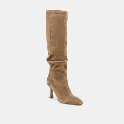 Lousa Olive Suede Wide Calf Boots | Dolce Vita