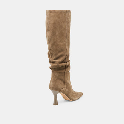 Lousa Olive Suede Wide Calf Boots | Dolce Vita