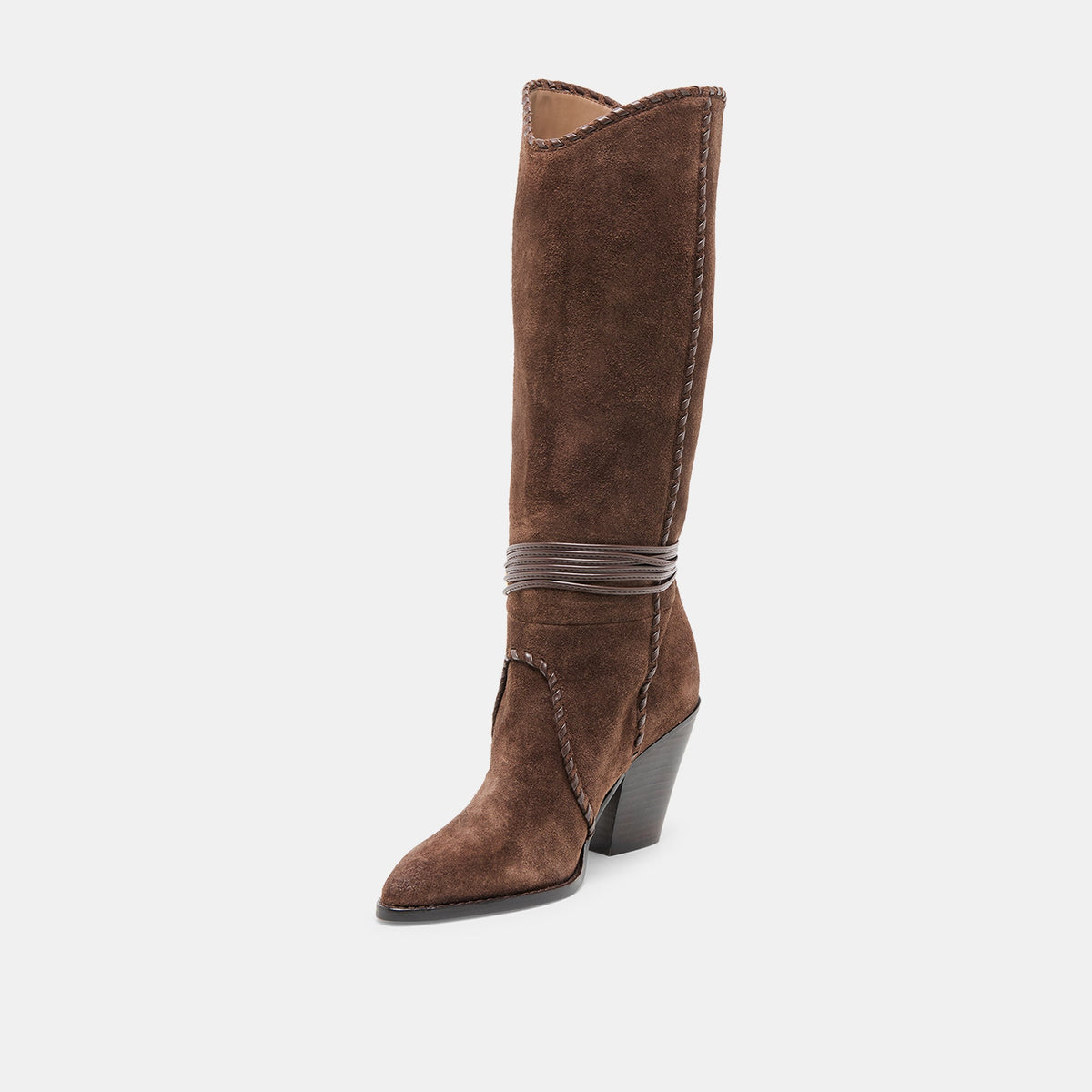Jody Dk Brown Suede Wide Calf Boots | Dolce Vita