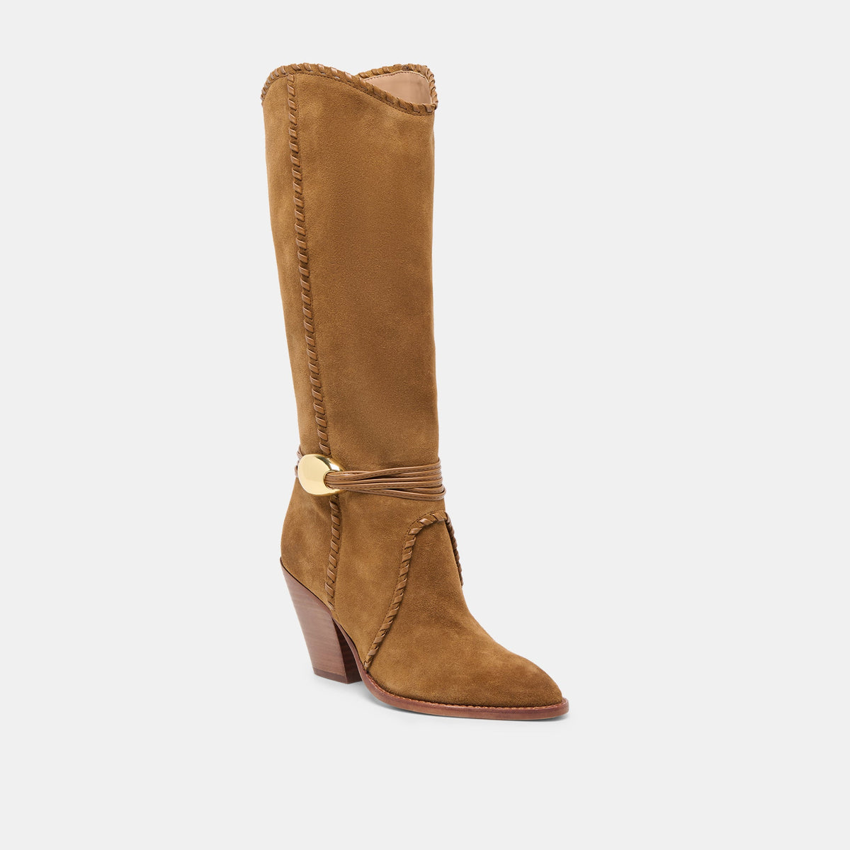 Jody Lt Brown Suede Wide Calf Boots | Dolce Vita