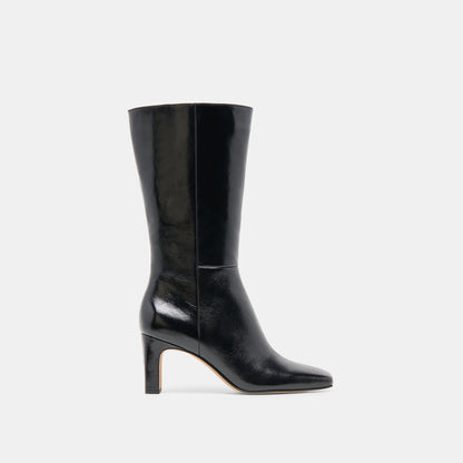 Riggs Wide Calf Black Leather Boots | Dolce Vita