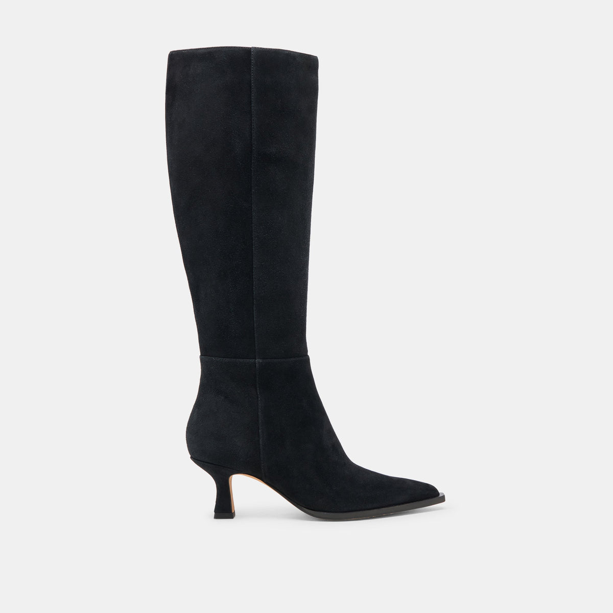 AUGGIE WIDE CALF BOOTS ONYX SUEDE | Dolce Vita