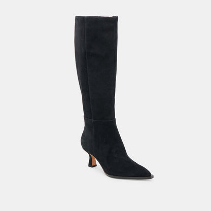 AUGGIE WIDE CALF BOOTS ONYX SUEDE | Dolce Vita