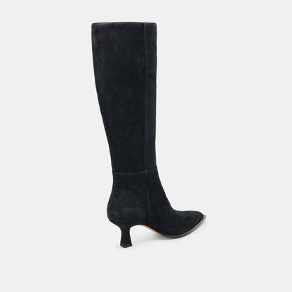 AUGGIE WIDE CALF BOOTS ONYX SUEDE | Dolce Vita