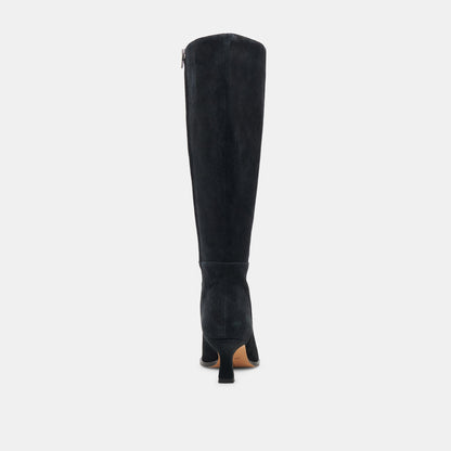 AUGGIE WIDE CALF BOOTS ONYX SUEDE | Dolce Vita